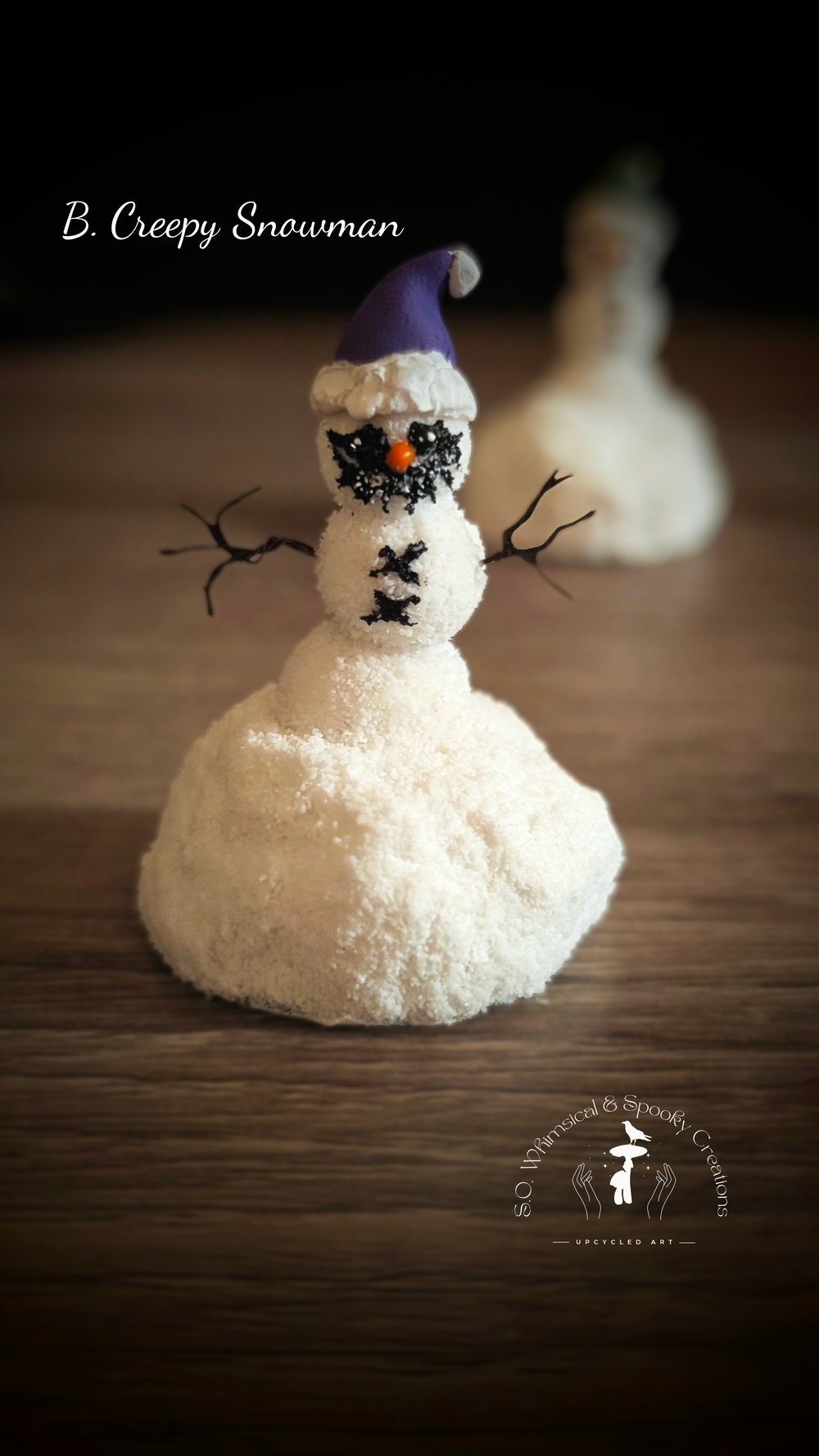 Image of (FREE U.S. SHIPPING) Teeny Snow Babies (Happy & Creepy Snowmen)