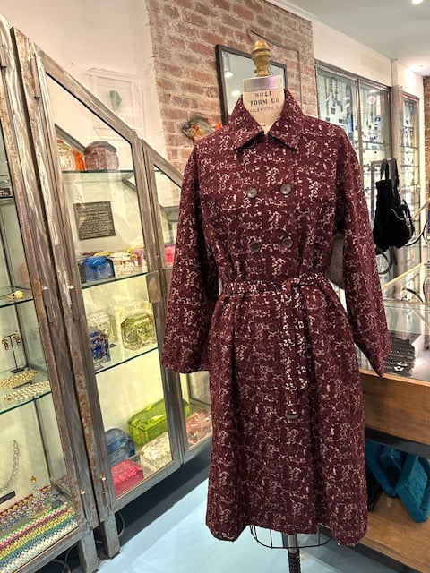 Image of Antipast Burgundy Lace Coat