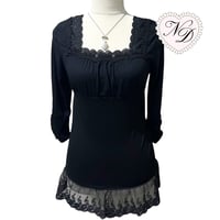 Image 1 of Axes Femme Black Lace Milkmaid Top #2