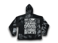 Image 2 of Sade Adu Aaliyah 2Pac NY art dept upcycled screen print black/white hoodie