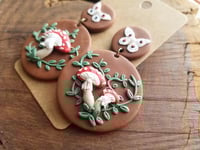 Image 2 of Moth and Mushrooms Earrings