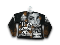 Image 1 of Sade Adu Akira Tetsuo NY art dept upcycled screen print black/white sweatshirt