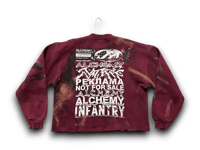 Image 2 of Sade Adu Aaliyah art dept upcycled screen print burgundy/white sweatshirt