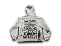 Image 2 of Black panther party war art dept upcycled screen print gray/black/yellow hoodie