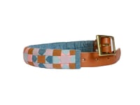 Image 2 of Quilted Dog Collar Sleeve with Leather Collar / Denim Sawtooth
