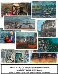 9 piece set of 8x10 prints featuring "The Goonies" paintings
