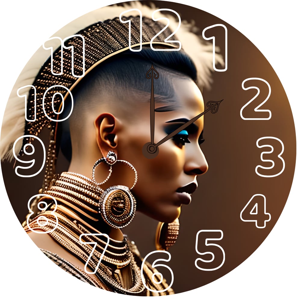 Image of Warrior Woman Clock