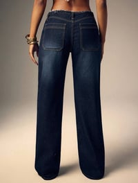 Image 7 of SKYNLYDRESS - Jeans Streetwear pour femmes Fuzzy Patchwork Pocket Denim Jeans