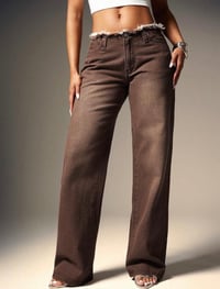 Image 1 of SKYNLYDRESS - Jeans Streetwear pour femmes Fuzzy Patchwork Pocket Denim Jeans