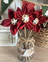 #29 Christmas Flowers - Red with Gold stars