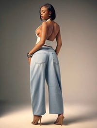 Image 4 of SKYNLYDRESS - Jeans en denim décontractés à boutons et courbés pour femmes 