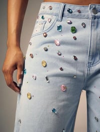 Image 2 of SKYNLYDRESS - Jeans en denim décontractés à boutons et courbés pour femmes 