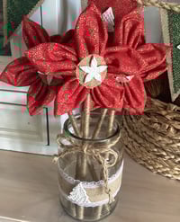 #32 Christmas Flowers - Red with Gold sparkles