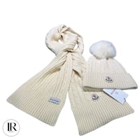 Image 1 of Moncler Hat with Pom Pom & Scarf Set – Limited Edition Winter Accessories