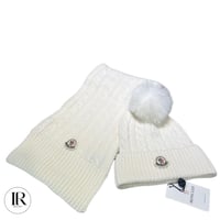 Image 3 of Moncler Hat with Pom Pom & Scarf Set – Limited Edition Winter Accessories