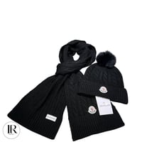 Image 6 of Moncler Hat with Pom Pom & Scarf Set – Limited Edition Winter Accessories