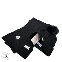 Image 8 of Moncler Hat with Pom Pom & Scarf Set – Limited Edition Winter Accessories