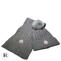 Image 9 of Moncler Hat with Pom Pom & Scarf Set – Limited Edition Winter Accessories
