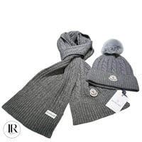 Image 10 of Moncler Hat with Pom Pom & Scarf Set – Limited Edition Winter Accessories