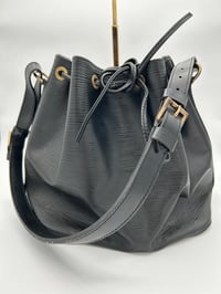 Image 1 of Louis Vuitton Petit Noè Bucket Bag Black Epi Leayher 