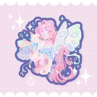 Image 2 of Pink Hair Fairy - Sticker
