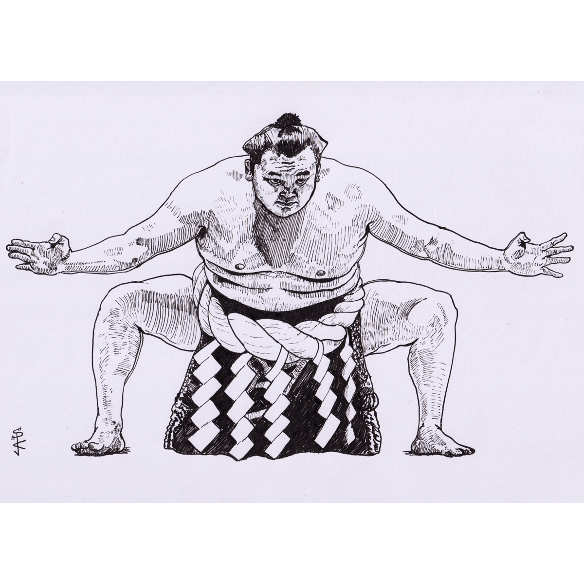 Image of Hakuho ink drawing