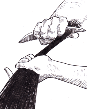 Image of Hakuoho's Hair A4 ink drawing