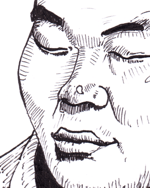 Image of Hakuoho's Hair A4 ink drawing