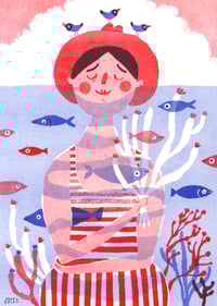 Image 2 of Longing for the Sea • Riso print