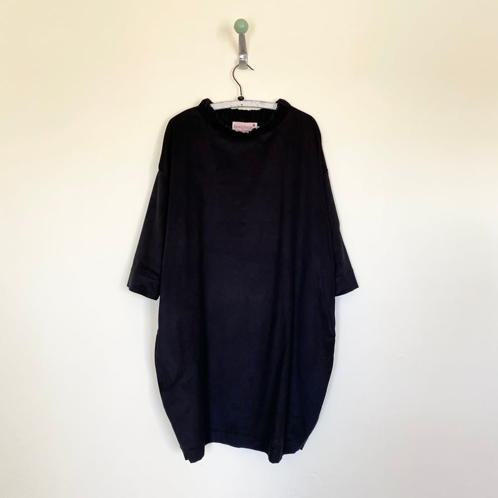 Image of Corduroy Ruched Neck Cocoon Dress