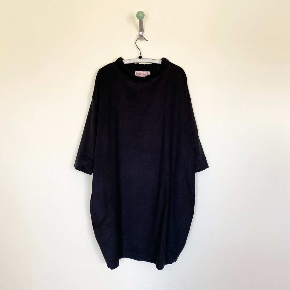 Image of Corduroy Ruched Neck Cocoon Dress