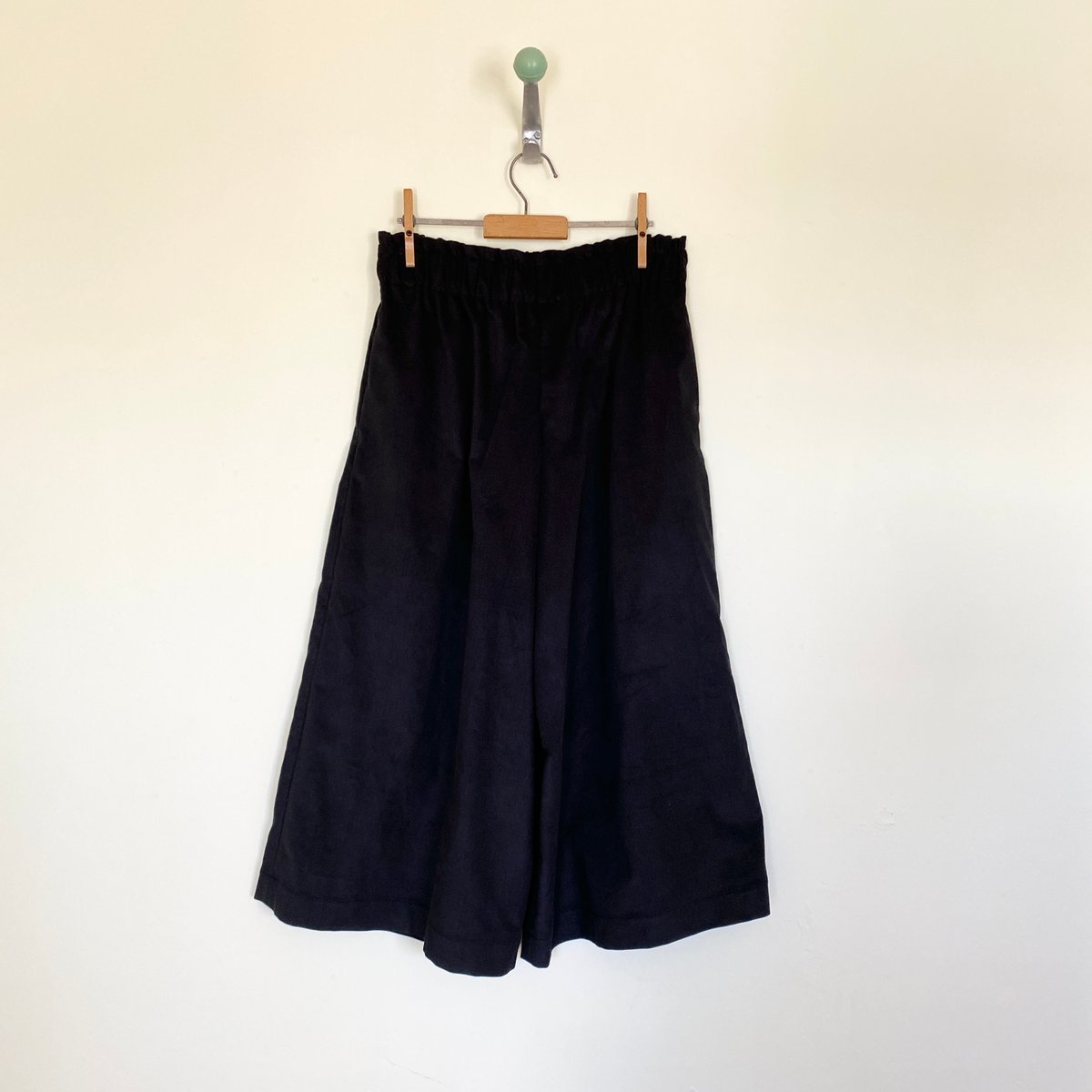 Image of Corduroy Ruched Waist Wide Leg Trousers