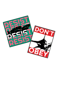 Image 1 of DON'T OBEY hammerhead sticker