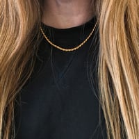 Image 3 of *NEW* Rope Chain Necklace in gold - 18k gold plate tarnish proof