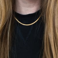 Image 4 of *NEW* Flat Snake Chain Necklace in gold - 18k gold plate tarnish proof