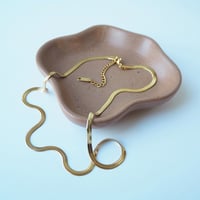 Image 1 of *NEW* Flat Snake Chain Necklace in gold - 18k gold plate tarnish proof