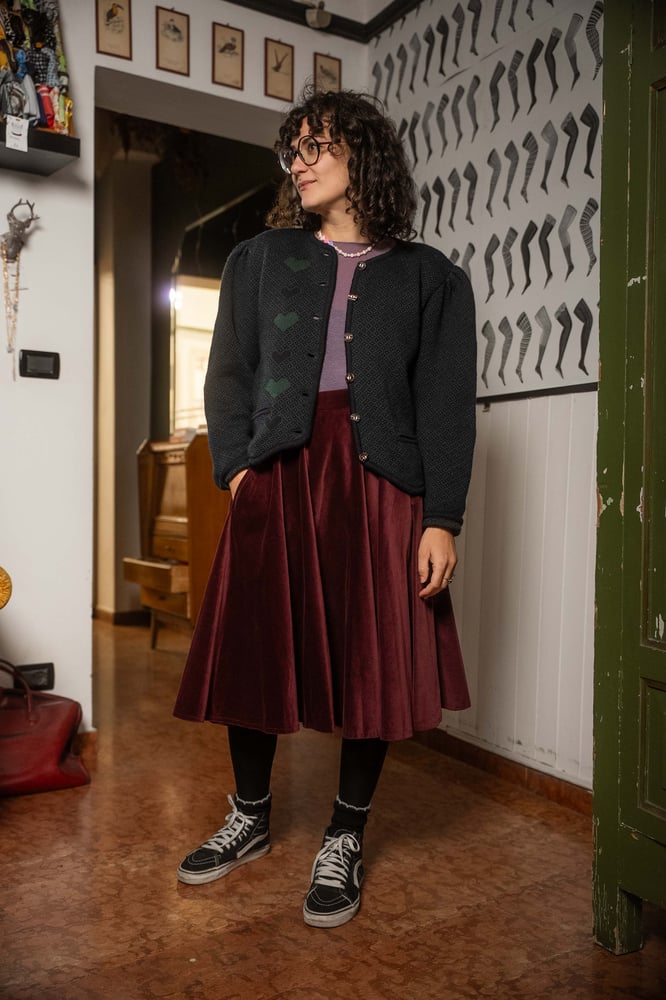 Image of Gonna a ruota bordeaux