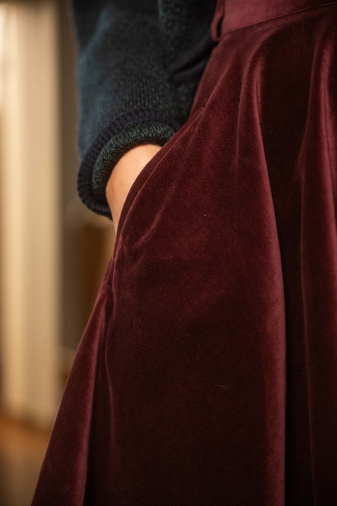 Image of Gonna a ruota bordeaux