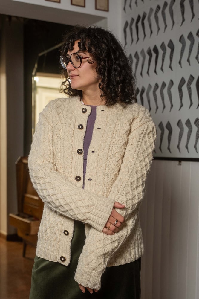 Image of Cardigan handmade bianco