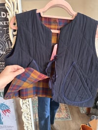 Image 2 of Two-tie Pocket Vest in Navy/Medium