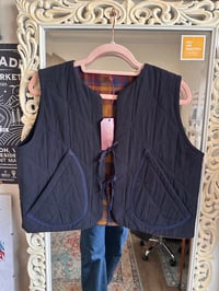 Image 3 of Two-tie Pocket Vest in Navy/Medium