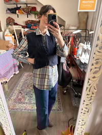 Image 4 of Two-tie Pocket Vest in Navy/Medium