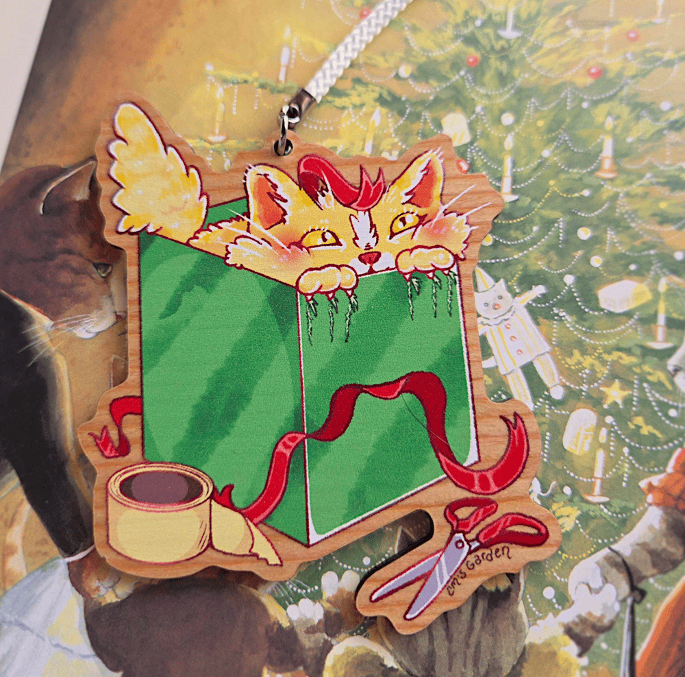 Image of Crisis Cat Woodcut Ornament