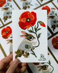 Image 1 of Poppy Rabbit Vinyl Sticker