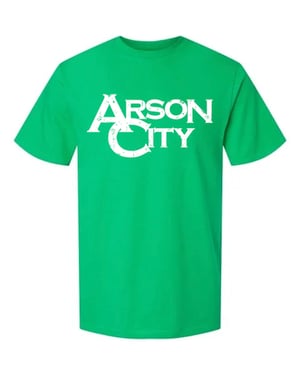 Image of Arson City Logo Shirt in Black, Red, Green or Heather Gray