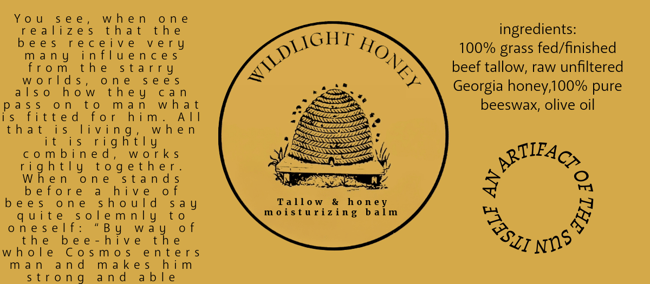 tallow and honey moisturizing balm