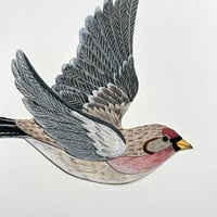 Image 3 of Redpoll - Original Papercut Artwork