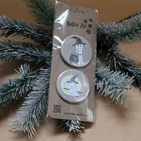 Image 1 of Button Set Witch Pins Set of 2