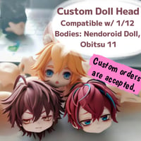 Image 1 of Custom Anime Doll Head [Compatible w/ 1/12 Bodies: Nendoroid Doll, Obitsu 11 ]