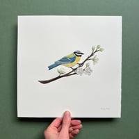 Image 1 of Bluetit and blossom - Original Papercut Artwork